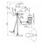 KING J301001M Baterija za Lavabo sa Metalnim Odlivnim Ventilom