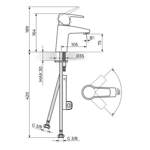 CUBO3 JC30101 Baterija za Lavabo
