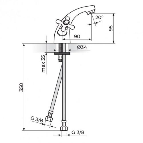 NOSTALGIJA N21101 Baterija za Lavabo