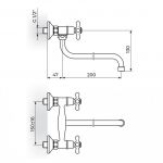 BRONTEE NB01101 Baterija Zidna - donji izliv