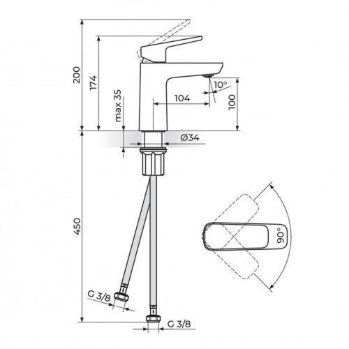 STOLZ 130101 Baterija za Lavabo