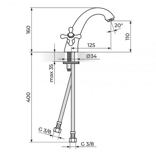 BRONTEE NB21101 Baterija za Lavabo