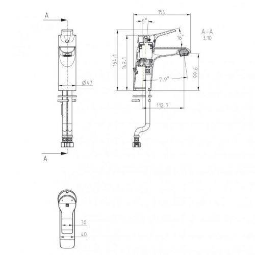 HERZ 00095 LINO Baterija za lavabo