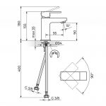 QUADRO BLACK JQ30101B Baterija za Lavabo - black 