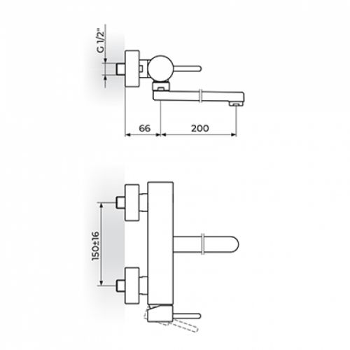 DARK JD32120 Baterija za Lavabo - Sudoperu izliv 200mm