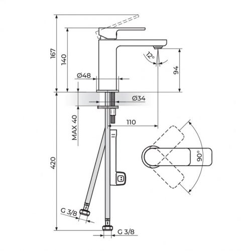 S2 GOLD 230101G Baterija za Lavabo