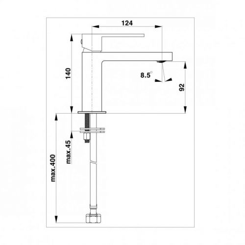 HERZ 00057B SQ BLACK q11B baterija za lavabo