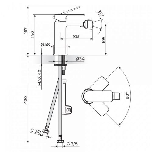 S2 BLACK 239101B Baterija za Bide