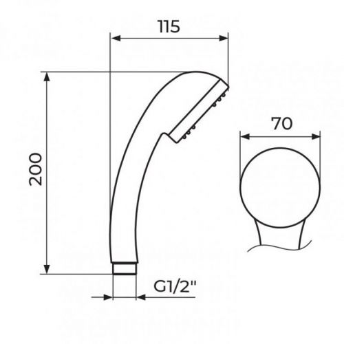 KING Tuš Ručica hrom PTREC2