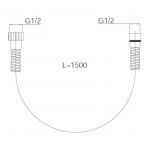 HERZ Tuš crevo hrom a600 12001