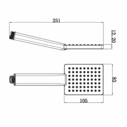 HERZ Tuš Ručica hrom a300 SQ 12040