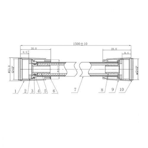 HERZ Tuš Crevo crno a601B 12005B