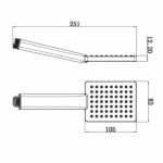 HERZ Tuš Ručica hrom a300B SQ Black 12040B