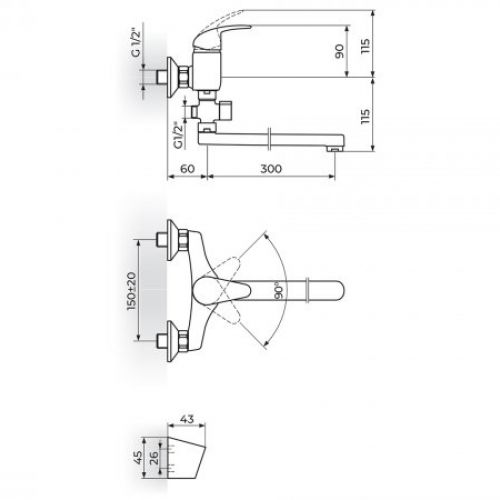 PERLA JP341001 Baterija za Kadu - Lavabo 