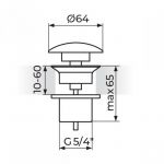 Odlivni ventil ROSAN kilk-klak 5/4 DARK univerzalni JD245