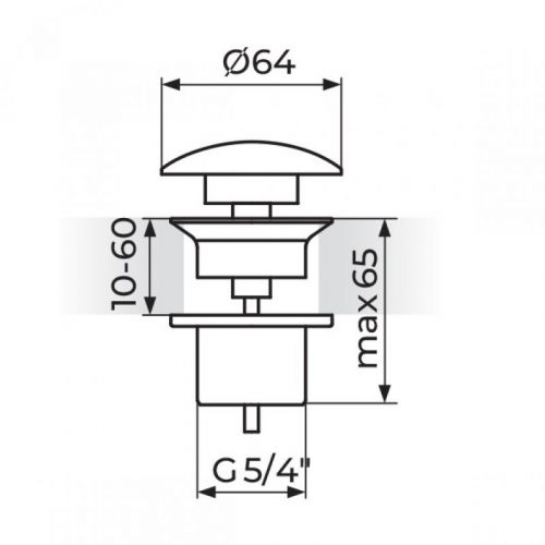 Odlivni ventil ROSAN kilk-klak 5/4 DARK univerzalni JD245