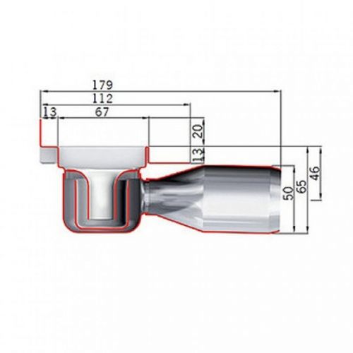 ACO Set ShowerDrain C Telo Kanala Sa Vertikalnom Flanšom I WAVE Rešetkom 585 Mm 9010.88.42 OUTLET
