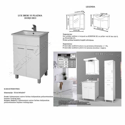 LUX IBERI 55 PLAZMA - donji deo