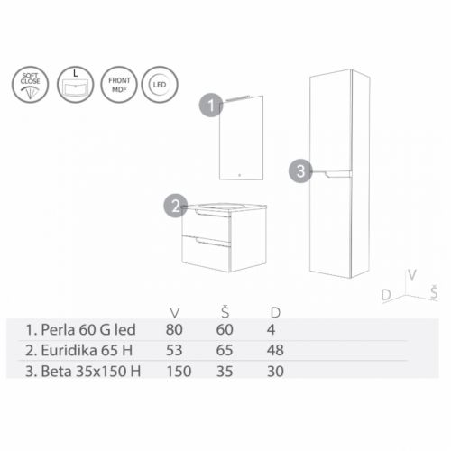 Ormarić sa umivaonikom EURIDIKA 65 H