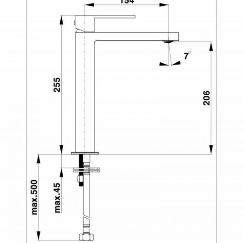 HERZ 00058 SQ q12 baterija za lavabo visoka