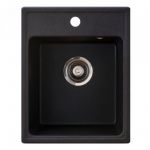 Metalac granitna usadna sudopera xQuadro 40 crna 400x500 Ø90