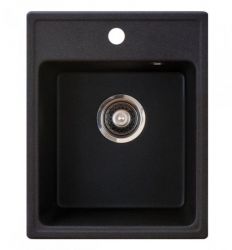 Metalac granitna usadna sudopera xQuadro 40 crna 400x500 Ø90