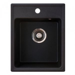 Metalac granitna usadna sudopera xQuadro 40 crna 400x500 Ø90