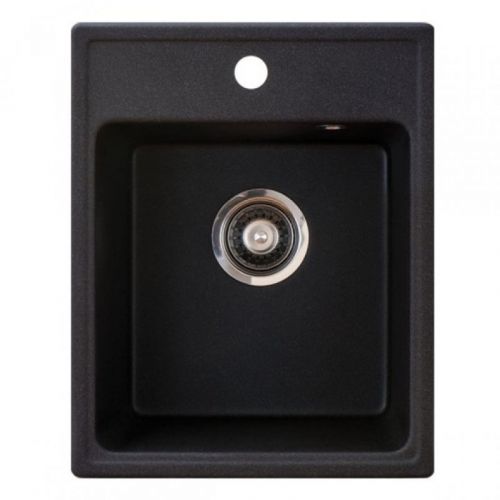 Metalac granitna usadna sudopera xQuadro 40 crna 400x500 Ø90