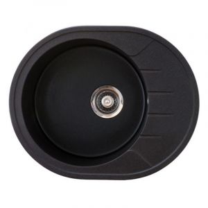 Metalac granitna usadna sudopera xVenera M crna 620x500 Ø90