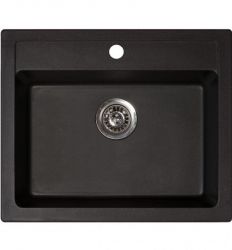 Metalac granitna usadna sudopera xQuadro 60 crna 600x500 Ø90
