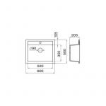 Metalac Sudopera X Granit Quadro 60 600x500 fi 90 sa sifonom Šampanjac