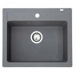 Metalac granitna usadna sudopera xQuadro 60 siva 600x500 Ø90