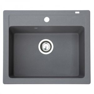 Metalac granitna usadna sudopera xQuadro 60 siva 600x500 Ø90
