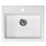 Metalac granitna usadna sudopera xQuadro 60 bela 600x500 Ø90