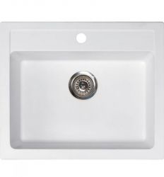 Metalac granitna usadna sudopera xQuadro 60 bela 600x500 Ø90