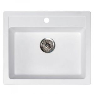 Metalac granitna usadna sudopera xQuadro 60 bela 600x500 Ø90