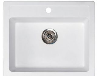 Metalac granitna usadna sudopera xQuadro 60 bela 600x500 Ø90