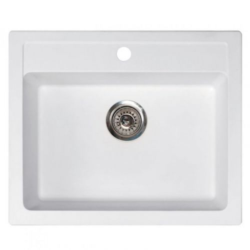 Metalac granitna usadna sudopera xQuadro 60 bela 600x500 Ø90