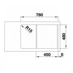 BLANCO sudopera LEGRA 45 S SILGRANIT crna