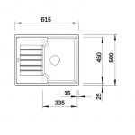 BLANCO ZIA 40 S crna 615X510/190 mm