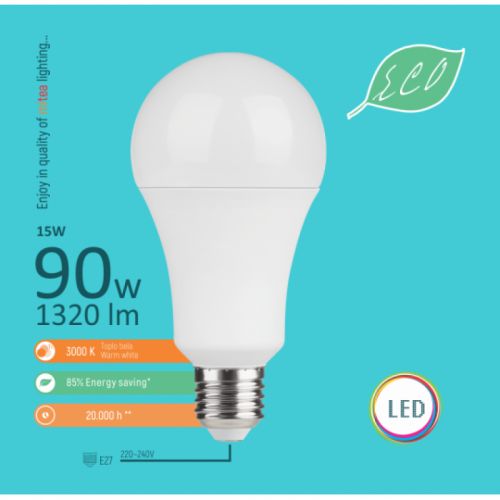 S E27 15W A70 3000K LED ECO sijalica 220-240V