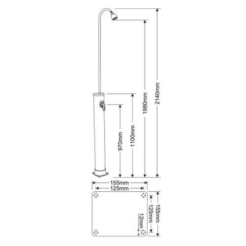 Solarni Tuš Okrugli crni SD10