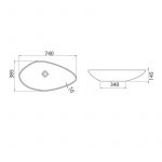 Umivaonik OLIVE 74 cm 71307 Crni mat