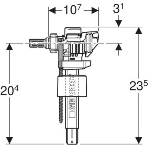 Geberit Dovodni Ventil tip 383 bočni priključak vode, 3/8