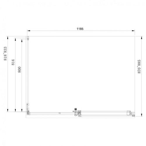 Tuš Kabina ELEGANCE 8012-31 chrome 80x120 8mm LINNI