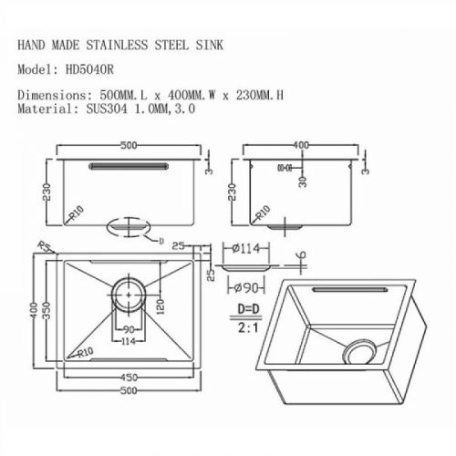 Sudopera Sandonna HD5040R INOX Zlatna