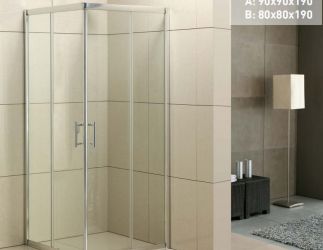 Kvadratna tuš kabina TKK-S463A-SM, mat staklo, 90x90x190