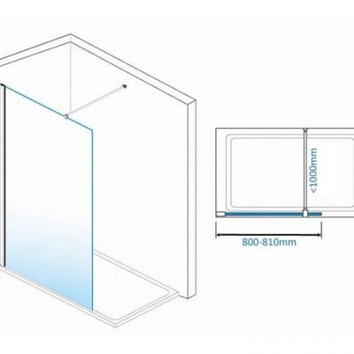 FONTE tuš paravan 195x80/8mm KBFOW80