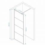 Tuš paravan EX100B-1 walk in crni 1200x2000/8mm