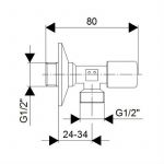 Ek ventil 1/2 - 1/2 Rosan